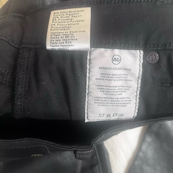 AG Adriano Goldschmied The Quinne high rise flare jeans size 30 black coated - Picture 9 of 13